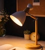 Wooden-Metalic Black Study Desk Lamp