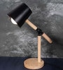 Wooden-Metalic Black Study Desk Lamp
