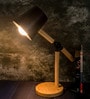 Wooden-Metalic Black Study Desk Lamp
