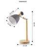 Wooden-Metalic Gray Study Desk Lamp