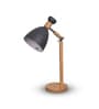 Wooden-Metalic Gray Study Desk Lamp
