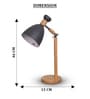 Wooden-Metalic Gray Study Desk Lamp
