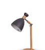 Wooden-Metalic Gray Study Desk Lamp