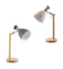 Wooden-Metalic Gray Study Desk Lamp