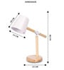 Wooden-Metalic White Study Desk Lamp