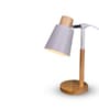 Wooden-Metalic White Study Desk Lamp