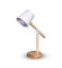 Wooden-Metalic White Study Desk Lamp