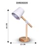 Wooden-Metalic White Study Desk Lamp