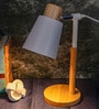 Wooden-Metalic White Study Desk Lamp