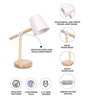 Wooden-Metalic White Study Desk Lamp