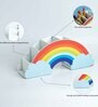 Rainbow Multicolour Engineered Wood Bookends