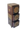 3 Compartments Modern Mango Wooden Trinket In Multicolour Jewellery Organiser