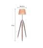 Fangio Off White Cotton Shade Tripod Floor Lamp With Wood & Metal Base