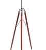 Fangio Off White Cotton Shade Tripod Floor Lamp With Wood & Metal Base