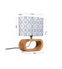 Wooden Oval Lamp with Morrocan Blue tile print shade