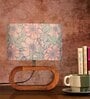 Wooden Oval Lamp with Pink floral shade