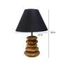 Wooden Pebble Black Fabric Shade Table Lamp With Brown Base