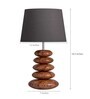 Lucea Black Cotton Shade Night Lamp With Wood Base