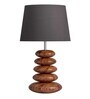 Lucea Black Cotton Shade Night Lamp With Wood Base