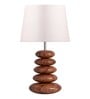 Wooden Pebble Table Lamp With 10 Inches Lampshade