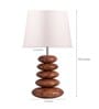 Wooden Pebble Table Lamp With 10 Inches Lampshade
