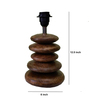 Wooden Pebble Table Lamp With Brown Base
