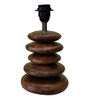 Wooden Pebble Table Lamp With Brown Base