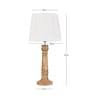 Wooden Pillar Brown lamp with pleeted White Soft Shade