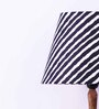 Classic E27 Holder Wooden Base Table Lamp (Brown Base) with Fabric Shade (Black & White)