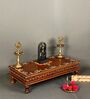 Brown Wooden Pooja Chowki & Bajot Patta