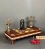 Brown Wooden Pooja Chowki & Bajot Patta