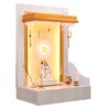 Wooden Pooja Mandir In Pine Colour With LED