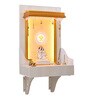 Wooden Pooja Mandir In Pine Colour With LED