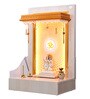 Wooden Pooja Mandir In Pine Colour With LED