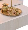 Wooden Pooja Mandir In Pine Colour With LED
