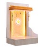 Wooden Pooja Mandir In Pine Colour With LED