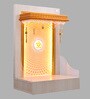 Wooden Pooja Mandir In Pine Colour With LED