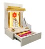 Wooden Pooja Mandir In Pine Colour With LED