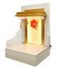 Wooden Pooja Mandir In Pine Colour With LED