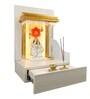 Wooden Pooja Mandir In Pine Colour With LED