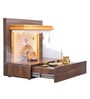 Wooden Pooja Mandir In Walnut Colour With LED