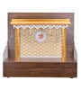 Wooden Pooja Mandir In Walnut Colour With LED