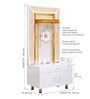 Wooden Pooja Mandir In White Colour With LED