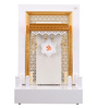 Wooden Pooja Mandir In White Colour With LED