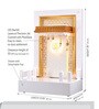 Wooden Pooja Mandir In White Colour With LED