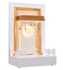 Wooden Pooja Mandir In White Colour With LED