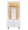 Wooden Pooja Mandir In White Colour With LED