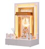 Wooden Pooja Mandir In White Colour With LED