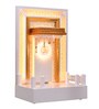 Wooden Pooja Mandir In White Colour With LED