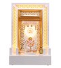Wooden Pooja Mandir In White Colour With LED